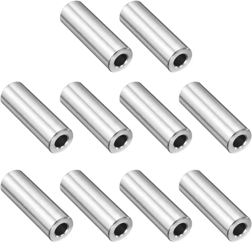 Vista 88 de uxcell 10 piezas de espaciador de acero inoxidable de 3/8" de diámetro interno x 3/4" de diámetro exterior x 1" de longitud, espaciador de rosca
