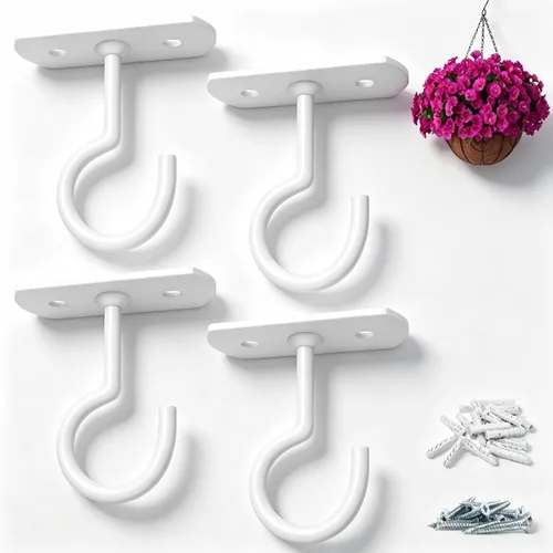 Vista 14 de Ganchos de techo para plantas colgantes, paquete de 2.5 pulgadas, ganchos de pared para plantas, luces, macetas, linternas, comederos de pájaros