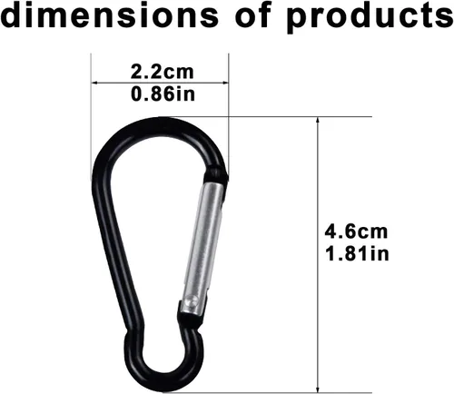 Vista 2 de UPINS Llavero de aluminio mosquetón clip de resorte D forma gancho duradero accesorios deportivos