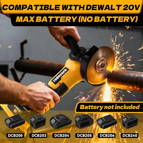 Vista 2 de Amoladora angular sin escobillas compatible con batería Dewalt de 20 V Max (sin batería), velocidad variable, amoladoras eléctricas inalámbricas