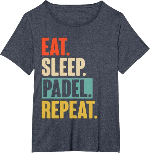 Vista 75 de Eat Sleep Padel Repeat - Camiseta de pádel retro vintage, Negro