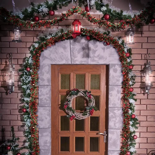 Vista 6 de BBTO 6 guirnaldas de oropel de Navidad de 39.4 pies para decoración de árbol de Navidad, corona de oropel con purpurina metálica gruesa para hogar