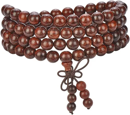 Vista 21 de Mala Beads Pulsera 108 0.315 in Meditación Sándalo Elástico..