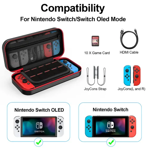 Vista 3 de ZYHKJYL Carrying Case for Nintendo SwitchSwitch OLEDSoft Compact Carrying Case Pouch, for Nintendo SwitchOLED Console & Accessories, Lightweight