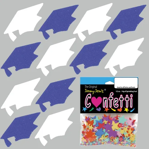Vista 8 de Confetti Grad Cap Negro, Azul Marino Combo - 2 bolsas de media onza (1 oz)