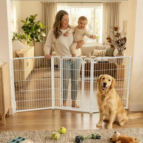 Vista 13 de FXW - Puerta para perro, extra ancha ajustable para aberturas de hasta 46 pulgadas, 24 pulgadas de alto Negro