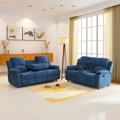 Vista 41 de Conjunto de sofá para sala de Estar, sillón reclinable de cuero transpirable, sofá de 3 plazas para cine en casa con portavasos para apartamento