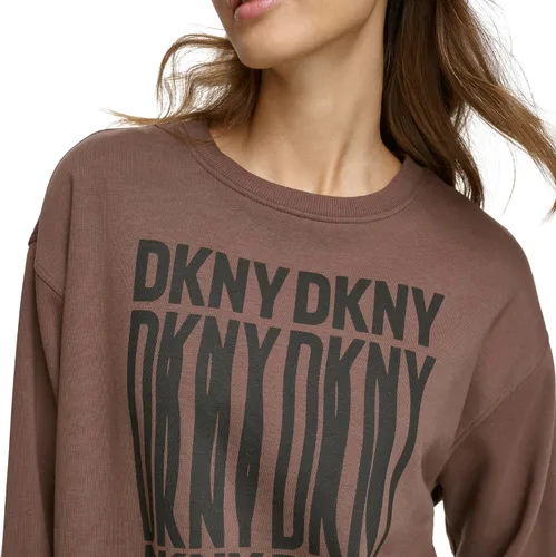 Vista 5 de DKNY Cuello redondo con estampado de línea larga para mujer