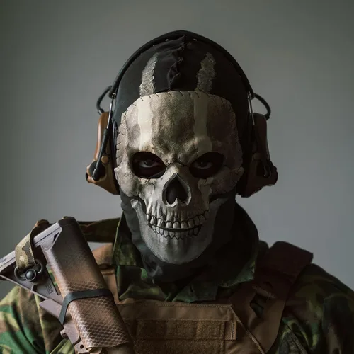Vista 3 de Ghost Balaclava Skeleton Ski Mask Halloween Cosplay Ghost Skull Mask #01