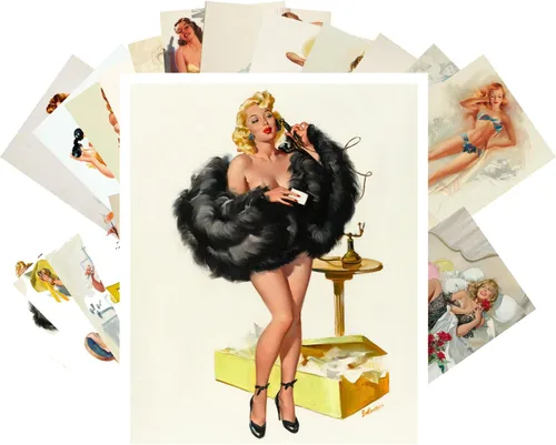 Vista 12 de PIXILUV Pinup Postal Pack 24pcs Vintage Pinup Sexy Girls Classic Sexy Girls