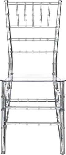 Vista 6 de Fabulaxe Silla de comedor moderna apilable Chiavari, Silla de fiesta transparente, Silla de acrílico de cristal para eventos y bodas, individual
