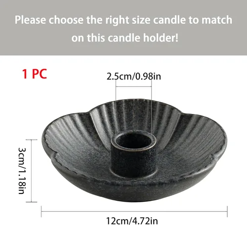 Vista 6 de Soporte de candelabro de cerámica, portavelas para velas cilíndricas, incienso, Palo Santo, velas para Halloween, Navidad, bodas, fiestas, Negro