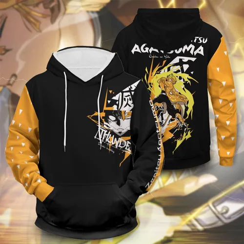 Vista 2 de TIMMOR MAGIC Sudadera con capucha de anime Slayer para hombre y mujer sudadera con capucha impresa en 3D