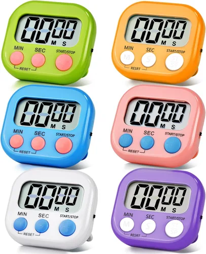 Vista 18 de Paquete de 24 temporizadores digitales de cocina, temporizador digital magnético con pantalla grande, temporizador de cocina con anillo fuerte