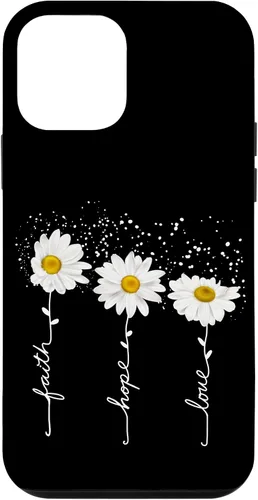 Vista 16 de Funda para iPhone 14 Pro Max Faith Hope Love para regalo, diseño de margaritas blancas
