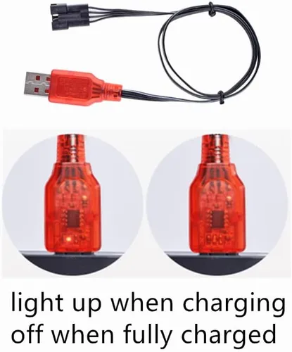 Vista 5 de CBB Batería recargable de iones de litio de 7.4 V 600 mAh con enchufe SM-4P y cable de cargador para pistolas de aire comprimido