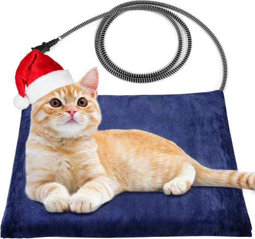 Vista 9 de Kiroto Almohadilla térmica para mascotas al aire libre para gatos y perros, alfombrilla térmica con cubierta impermeable y control automático