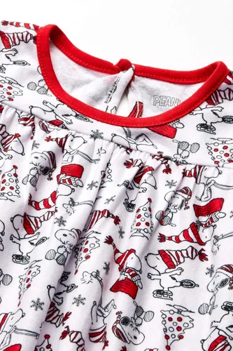 Vista 3 de Peanuts Snoopy Girls Christmas Holiday Granny Nightgown Pajama