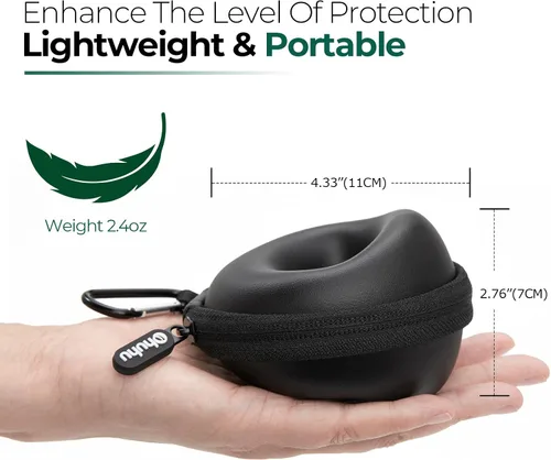 Vista 3 de Ohuhu Funda de reloj de viaje para hombres y mujeres, organizador portátil de almacenamiento de reloj individual con diseño elevado de 2.205 in