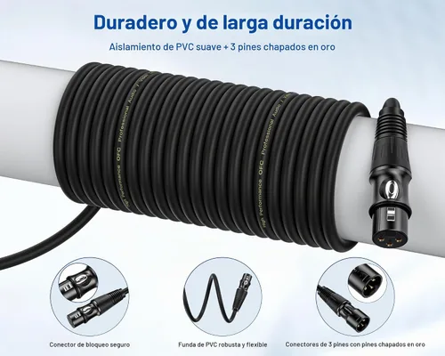 Vista 3 de XLR Cables 3 pies 4 paquetes - Cable de micrófono macho a hembra Cable