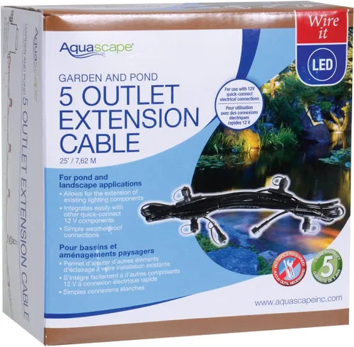 Vista 7 de Aquascape 98998 Cable de extensión de bajo voltaje de 2 clavijas con conexión rápida, 1 salida, color negro