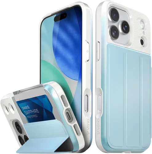 Vista 79 de VENA vCommute - Funda tipo cartera para iPhone 15, [protección contra caídas de grado militar] Funda de cuero con ranura para tarjetas con soporte