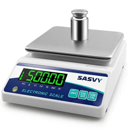 Vista 8 de Báscula de laboratorio 17.64 oz x 0.00004 oz Escala científica g/oz/ct/lb Balanza analítica electrónica digital de alta precisión para joyería