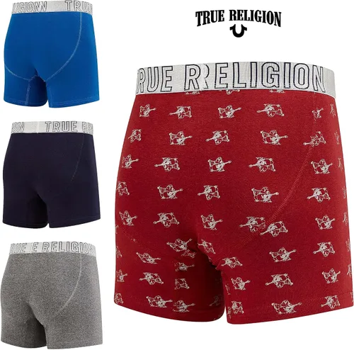 Vista 2 de True Religion Calzoncillos tipo bóxer de algodón elástico para hombre, paquete de 4