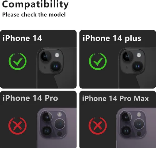 Vista 2 de Korecase Protector de lente de cámara para iPhone 14/iPhone 14 Plus, película de vidrio templado de metal para cámara, compatible con funda de lente