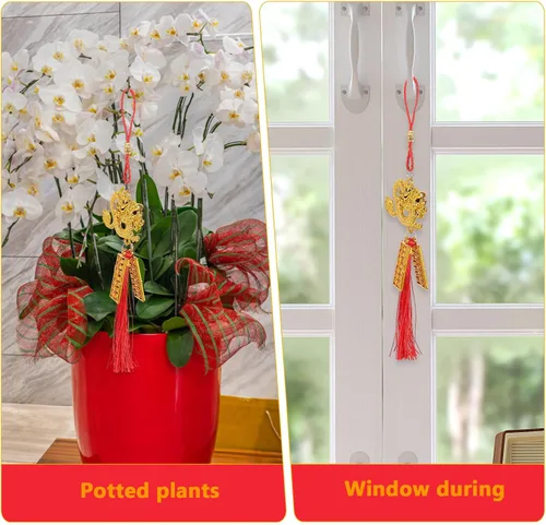 Vista 6 de ABOOFAN 10 piezas de borla de nudo chino chino Año Nuevo Dragón Decoración Año Lunar Colgantes Colgantes para 2024 Festival de Primavera Hogar