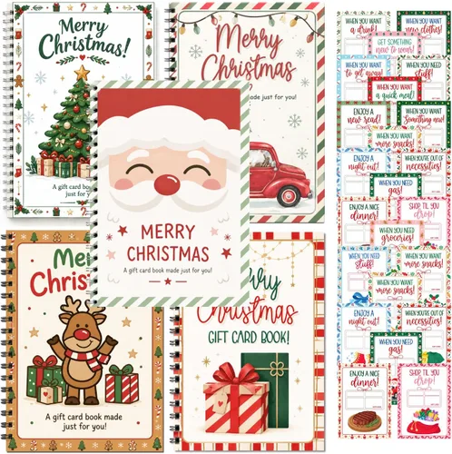 Vista 16 de Libro de tarjetas de Navidad de regalo para adultos, regalo vintage de Papá Papá Noel de Navidad