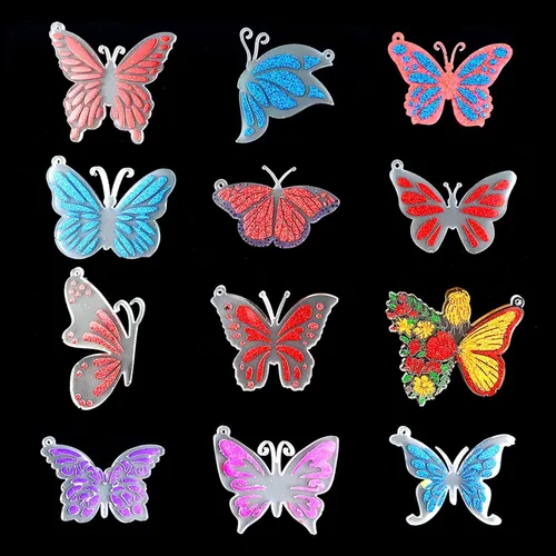 Vista 4 de Molde para llavero de mariposa, moldes de resina de silicona para llavero, 12 estilos de joyería de mariposa colgante de molde para resina epoxi