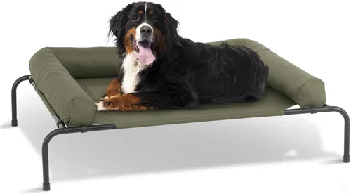Vista 10 de Athena Collection Cama elevada para perros para exteriores con cojines extraíbles, cuna elevada de 48 pulgadas, lavable con marco de metal, patas