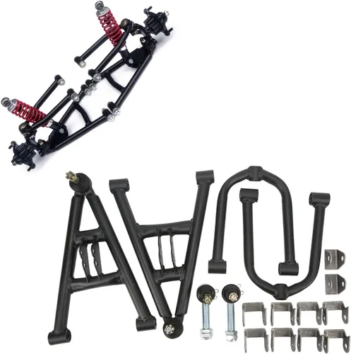 Vista 4 de Acouto Kart suspensión, Suspensión Delantera de Choque de Columpio Kit para 4 Ruedas Quad Bike Kart 350mm/13.77in Aleación de Acero Suspensión