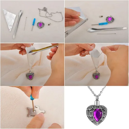 Vista 7 de Valyria - Collar con medallón de urna conmemorativa con árbol de la vida