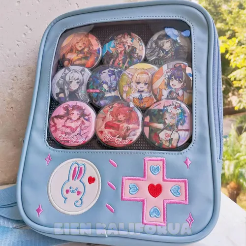 Vista 5 de Eien Kaliforua Ita Bag - Bolsa de 3 vías para mujer, diseño de consola de juegos, mochila Kawaii de dibujos animados