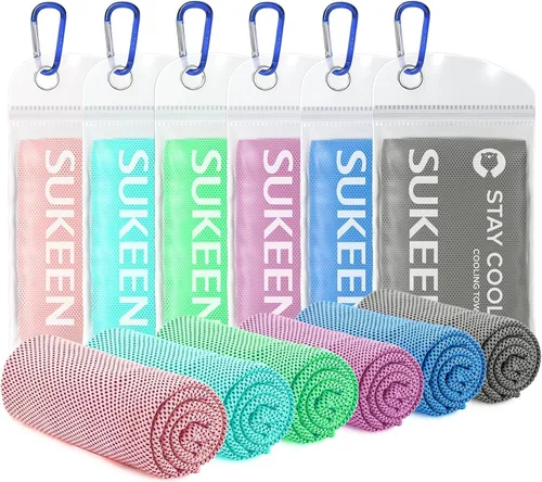 Vista 10 de Sukeen Paquete de 12 toallas refrescantes (40 x 12 pulgadas) para cuello y cara, suaves y transpirables para el cuello, toalla de hielo para climas