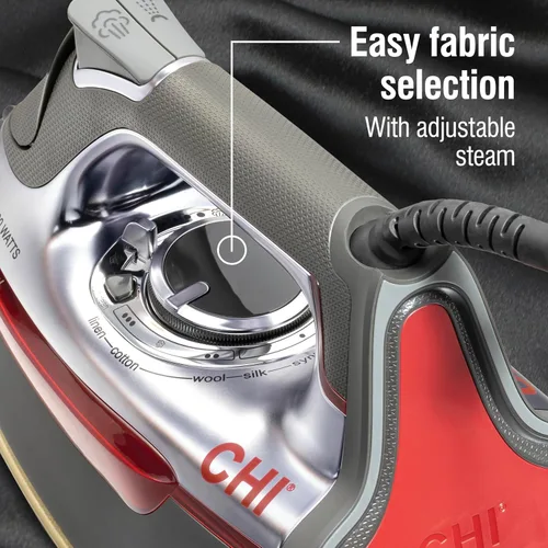 Vista 4 de CHI Plancha profesional de vapor para ropa con ráfaga de vapor vertical, suela de cerámica de titanio, más de 300 agujeros de vapor, 1700 vatios