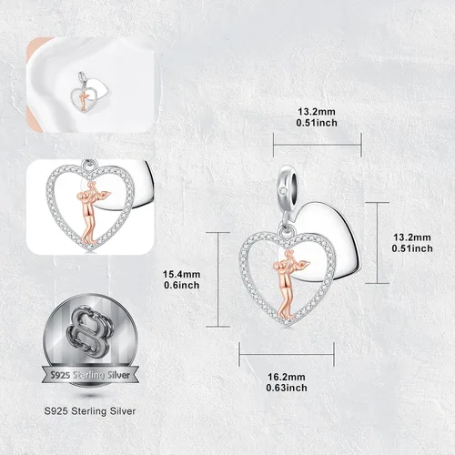Vista 63 de PROESS Dije para padre, madre e hija, pulsera de plata de ley para pulseras, regalos de cumpleaños, día de San Valentín, para hija, madre, amante