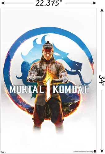 Vista 3 de Mortal Kombat 1 - Póster de pared de arte con llave, 34 pulgadas de largo x 22.4 pulgadas de ancho, versión sin marco