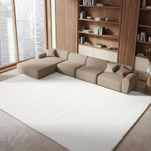 Vista 56 de SAFAVIEH Colección August Shag - Alfombra de área de 6 x 9 pies, color lila, diseño sólido, no desprende pelusa y de fácil cuidado, grosor de 1.2
