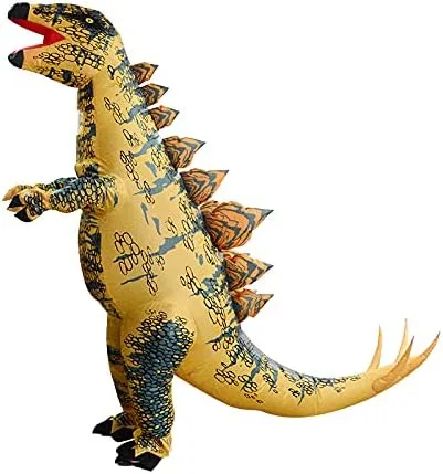 Vista 6 de VURPOKSI Disfraz inflable de dinosaurio para adultos, divertido overol inflable para Halloween, Navidad, desfile, fiesta familiar