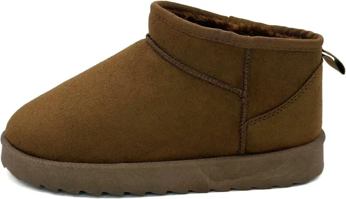 Vista 2 de TruFox Mini botines bajos para niños y niñas, con forro de piel suave y cálida
