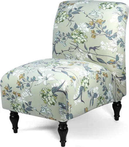 Vista 29 de Iauddy Funda para Silla de Acento Slipper sin Brazos Slipcover, Elástica de Spandex Extraíble Tela Jacquard Funda Antideslizante para Silla de Beige