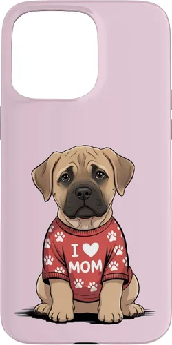 Vista 31 de Womens I Love Mom Bullmastiff Dog Mother's Day Mastiff Mom Case for iPhone 17