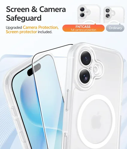 Vista 369 de FNTCASE Funda para Motorola Moto G-Stylus-5G-2025: Funda magnética translúcida mate a prueba de golpes para Moto G Stylus 2026, funda protectora