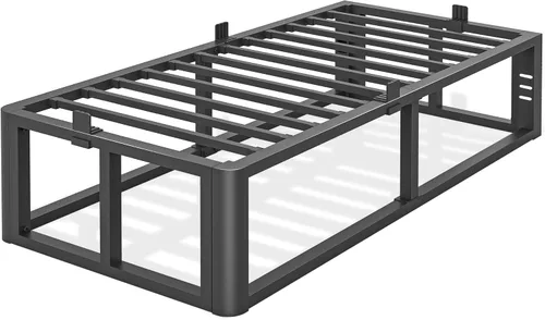 Vista 11 de Firpeesy - Base para cama King de metal de 10 pulgadas con patas de esquinas redondeadas y anti-doblado, listones de acero resistente de 3500 LBS