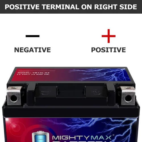 Vista 3 de Mighty Max Battery Batería YB14L-A2 12V 12Ah para Royal Enfield 350 All Electric 2000-03