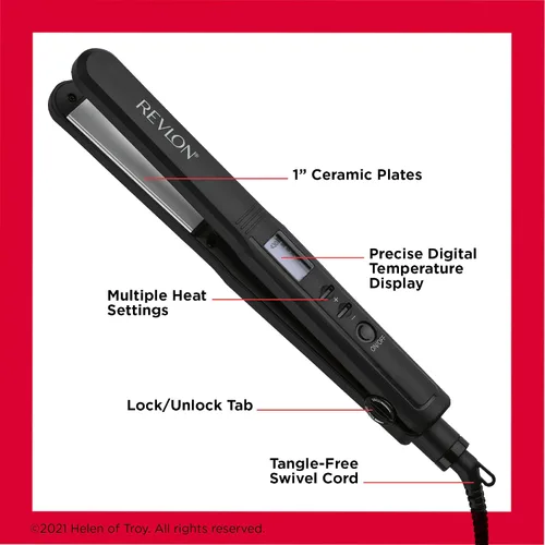 Vista 4 de REVLON Perfect Heat - Plancha plana digital de cerámica, 1 pulgada