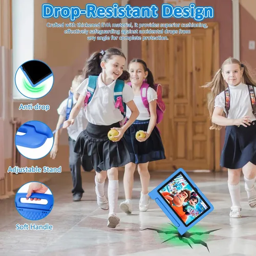 Vista 3 de NRKDUBQ Tablet de 10.1 pulgadas con funda IPS HD pantalla táctil Android 14 64 GB de almacenamiento, 8 GB de RAM, tableta Octa Core, batería de 12